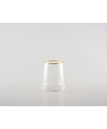 Verres à eau bord doré mat - lot de 6