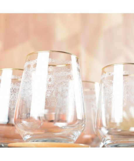 Verres à eau arabesque - lot de 6