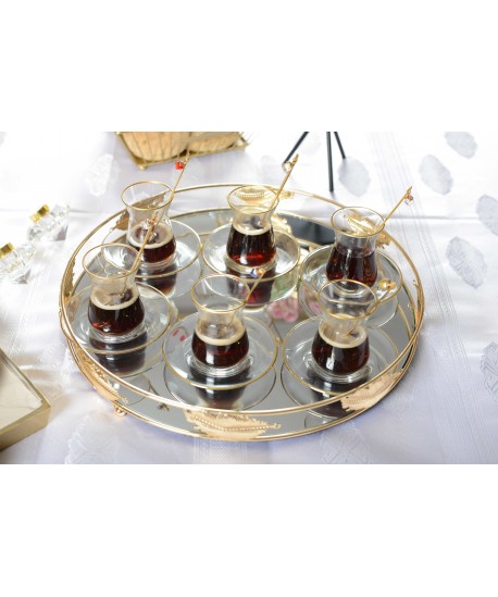 Tasses à thé filet doré - lot de 6