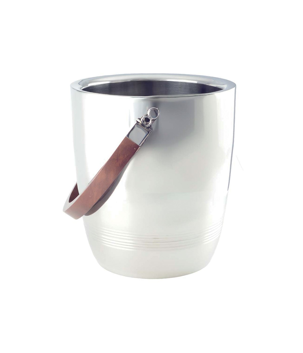 Refroidisseur à vin double paroi avec anse en bois 25x25x28cm