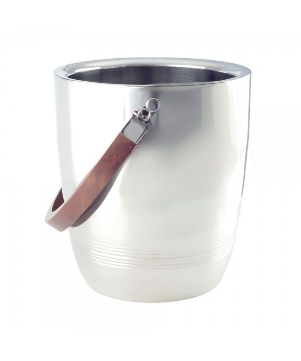 Refroidisseur à vin double paroi avec anse en bois 25x25x28cm