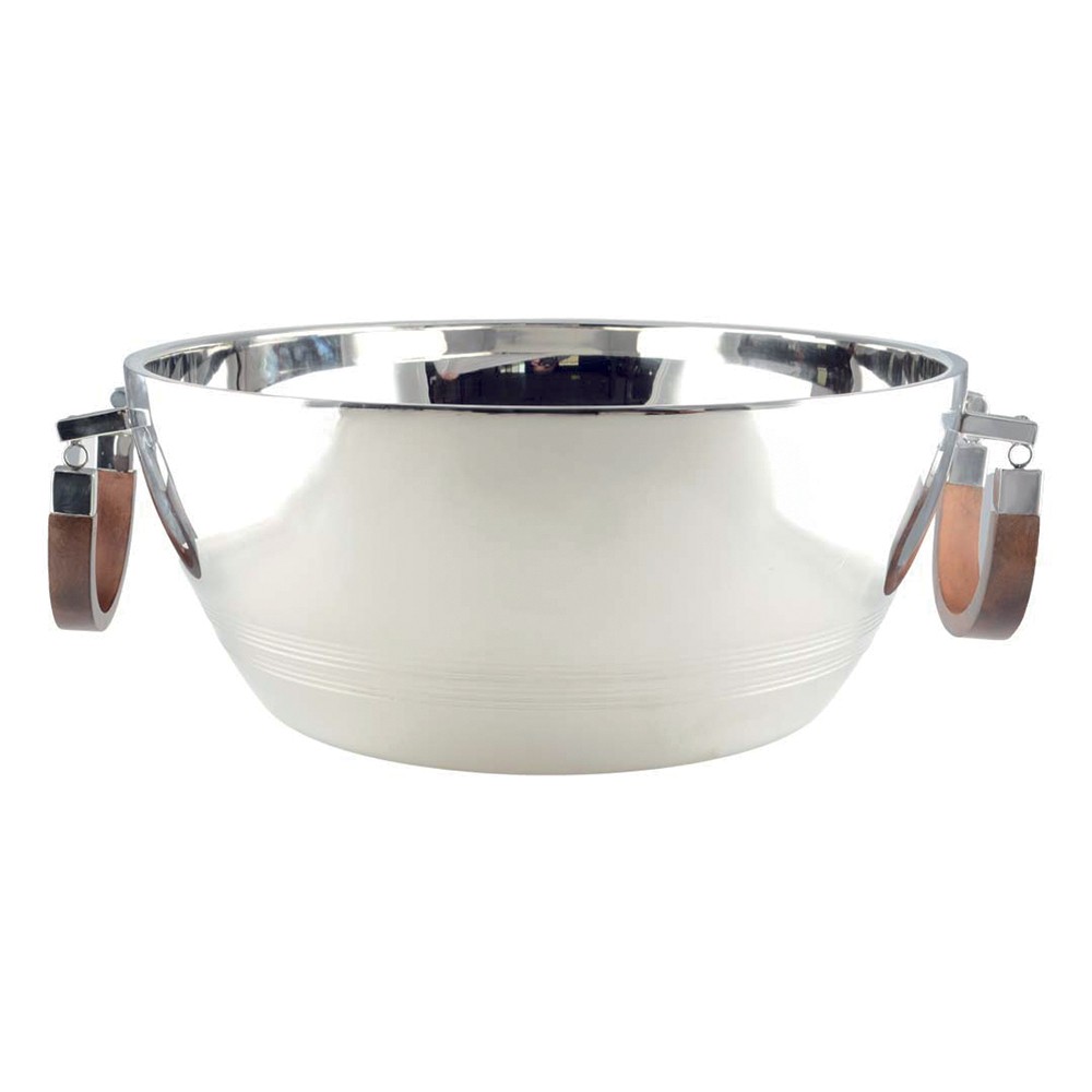 Seau à champagne double paroi avec anse en bois 48x48x20cm