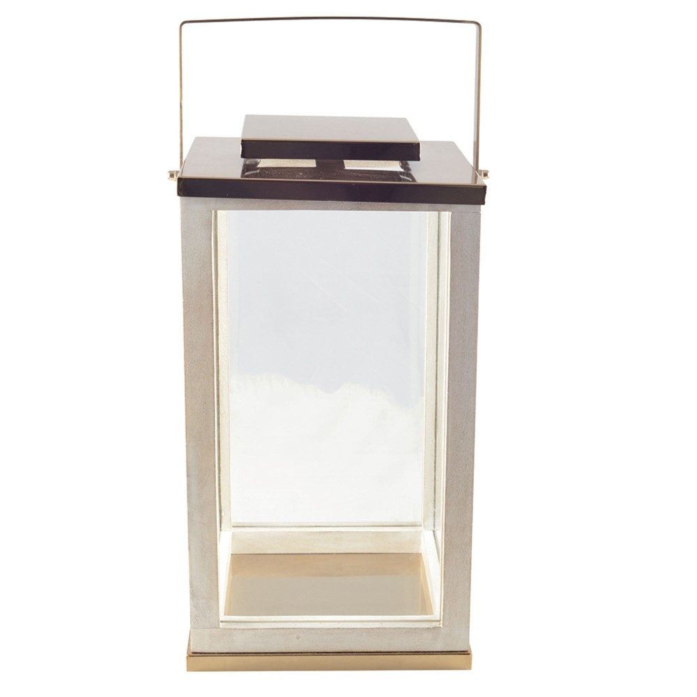 Small square glass lantern 25x25x47cm