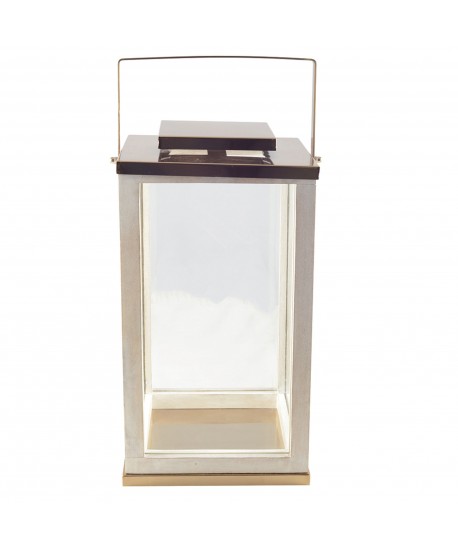 Small square glass lantern 25x25x47cm