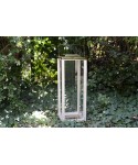 Small square glass lantern 25x25x47cm
