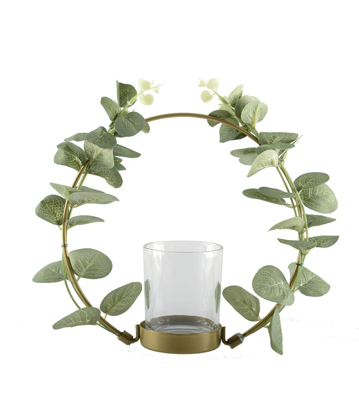 Round floral candle holder