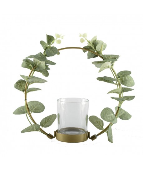 Round floral candle holder