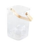 Ice bucket with wooden handle 11.5x11x15.5cm