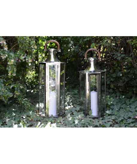 Lanterne en verre petit modèle 33x28x70cm