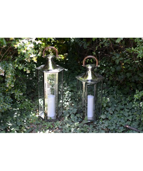 Lanterne en verre petit modèle 33x28x70cm