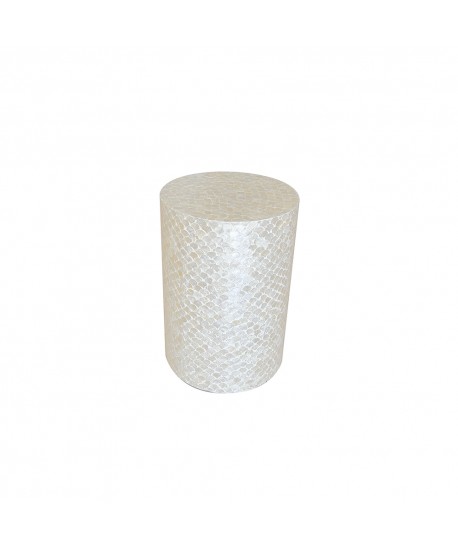 Pearl white pouf 33x33x48cm