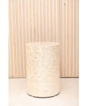 Pearl white pouf 33x33x48cm