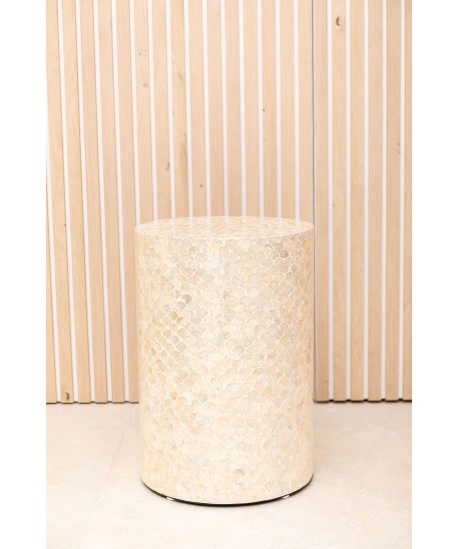 Pearl white pouf 33x33x48cm