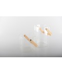 Ice bucket with wooden handle 11.5x11x15.5cm