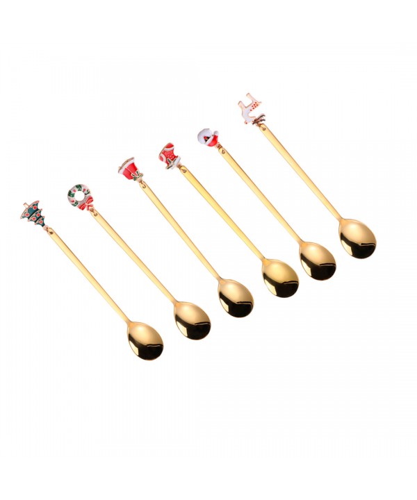 Cuillères dorées Noël - lot de 6