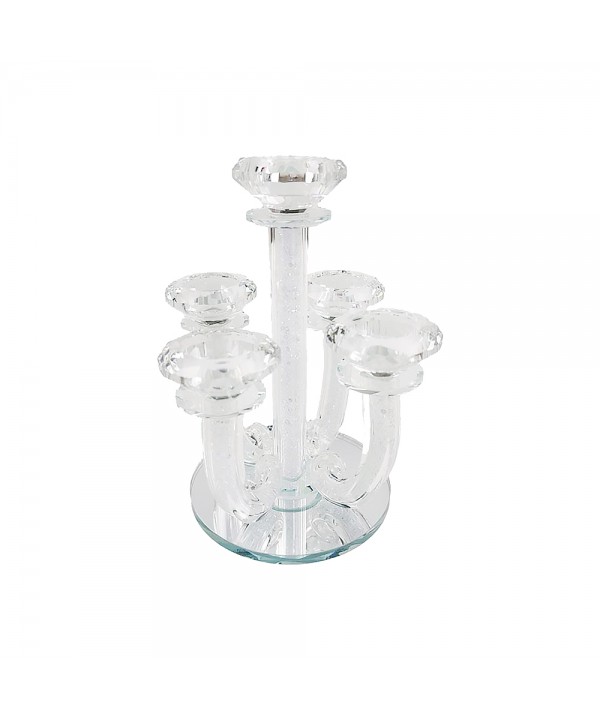 Bougeoir en cristal diamants 20x20x23cm