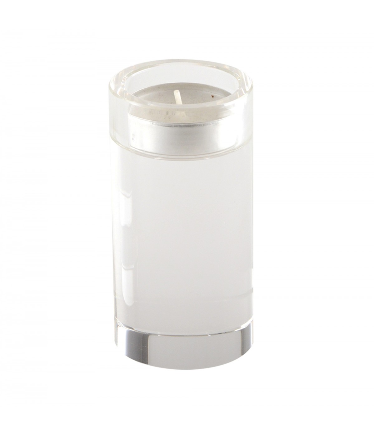 Bougeoir rond haut en verre h.10 cm