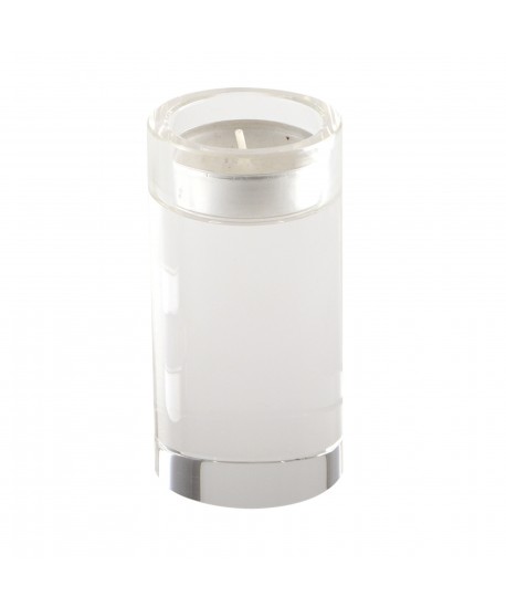 Bougeoir rond haut en verre h.10 cm