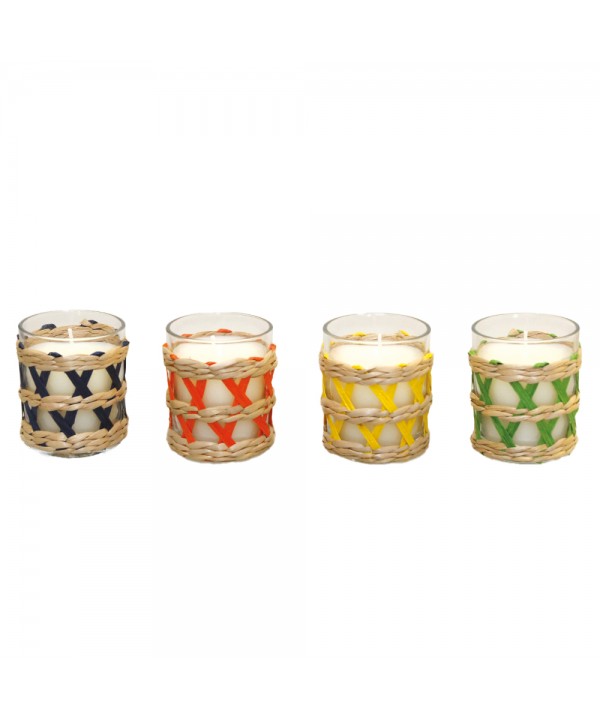 Bougies parfum sauge 4 couleurs - lot de 4