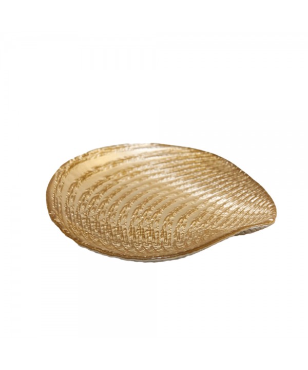 Coupelle coquillage dorée 21x19x2.5cm