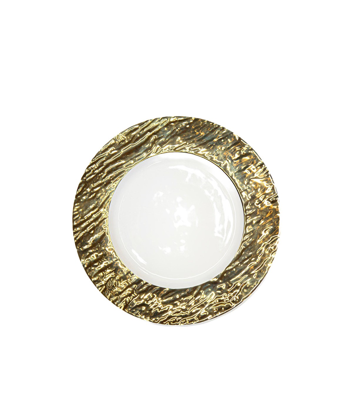 White and gold dessert plate 22cm