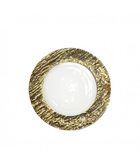 White and gold dessert plate 22cm