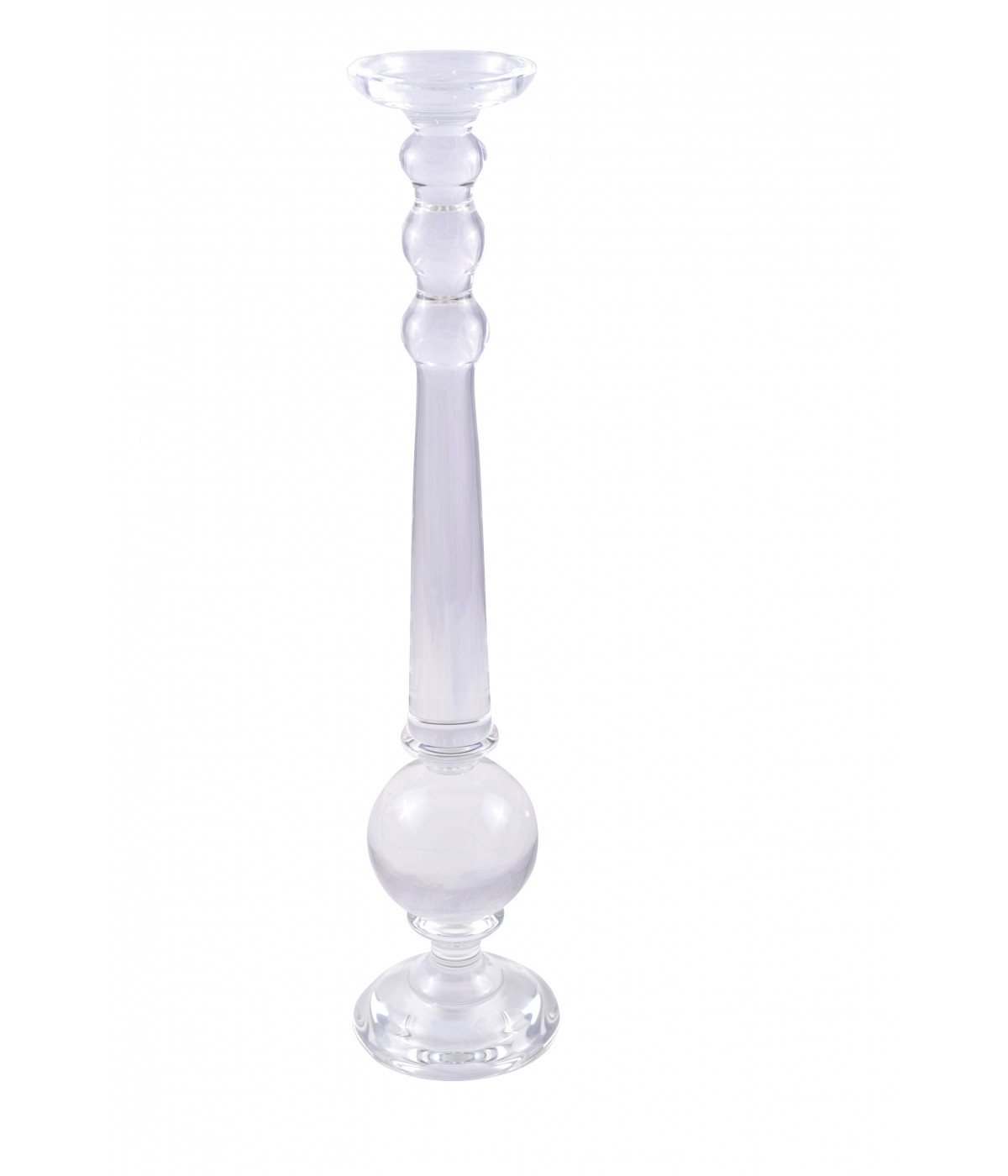 Rounded glass candle holder H.60cm