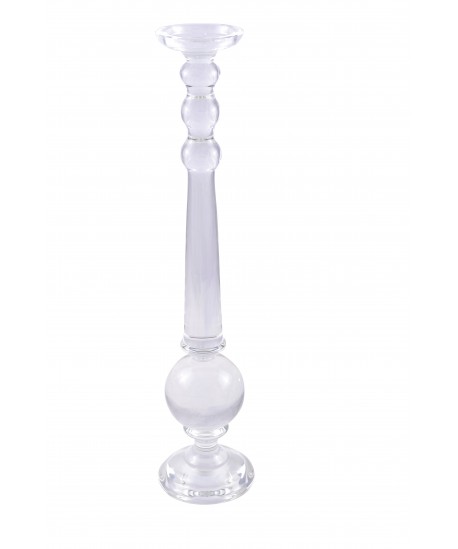 Rounded glass candle holder H.60cm