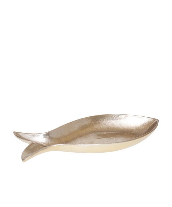 Coupelle creuse dorée poisson 51x22.5x5.5cm