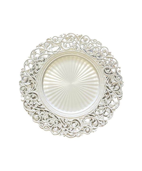 Dessous d'assiette blanc baroque
