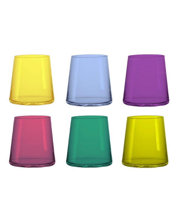 Verres à eau 6 couleurs 300ml - lot de 6