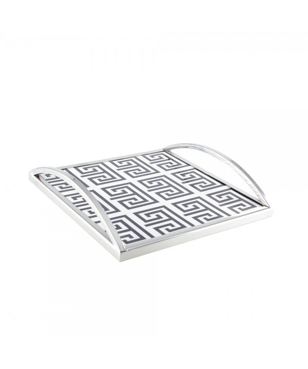 Rectangular tray black and white 30x30x6cm