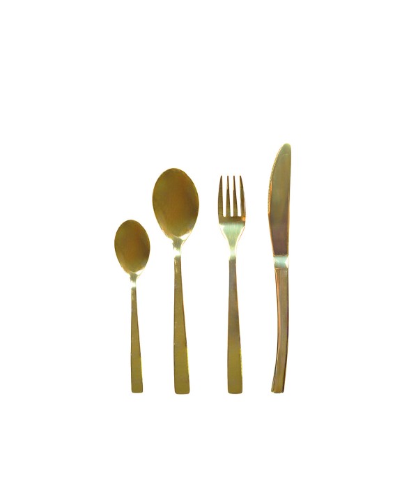 Shiny champagne cutlery set - 24 pieces