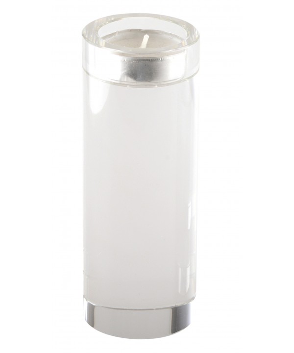 Tall round glass candle holder 14cm