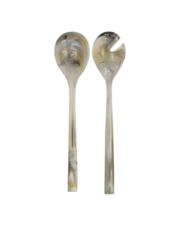 Marble resin salad servers