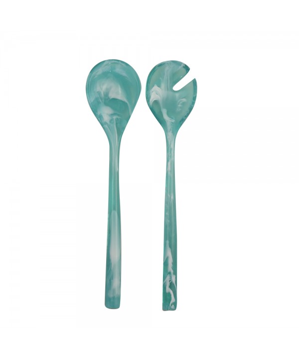 Green resin salad servers