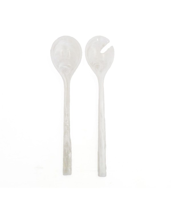 White resin salad servers