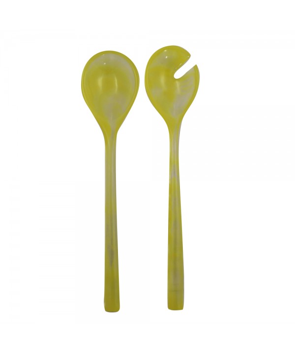 Yellow resin salad servers