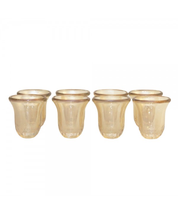 Set of 8 amber glasses for wine fountain