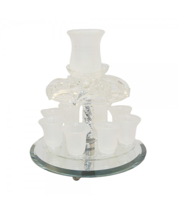 Crystal wine fountain with 8 glasses 25x25x25cm