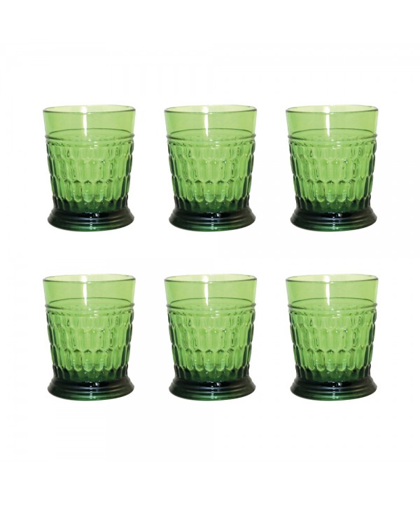 Green acrylic water glasses - set of 6