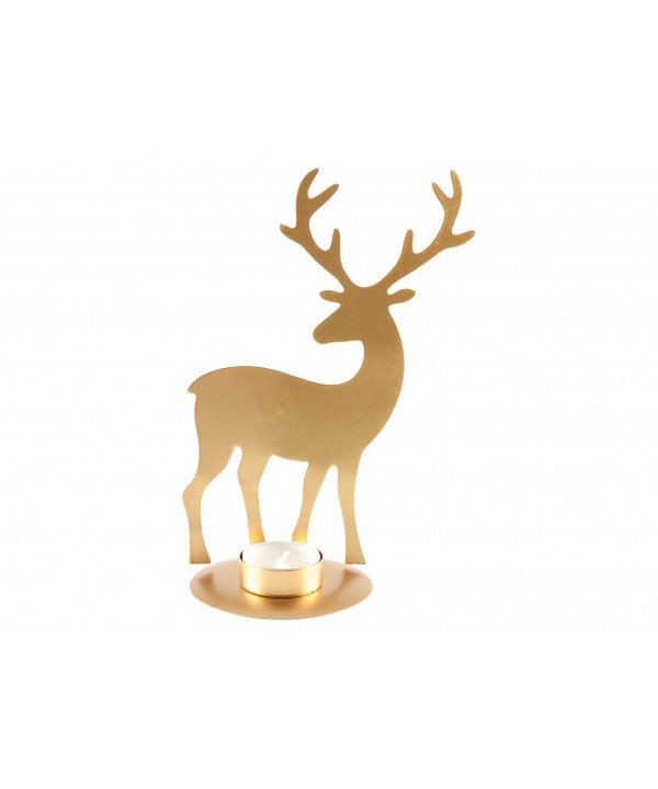 Golden metal deer candleholder