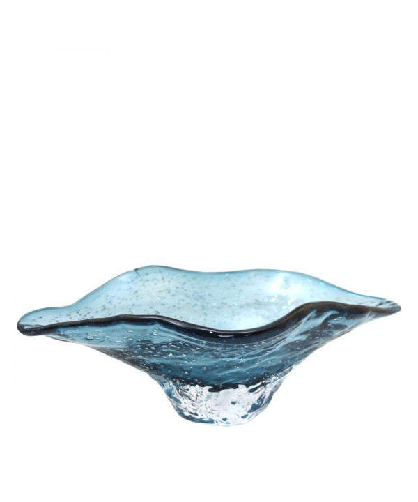 Blue glass decorative bowl 33x18x10.5cm