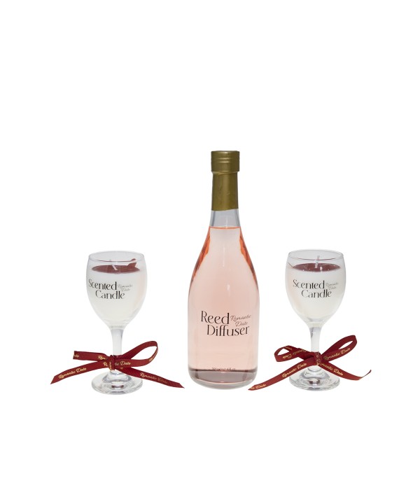 Gift box candles and glass diffuser