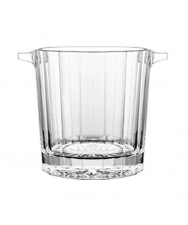 Clear glass ice cube bucket 20.5x16.5x16.5cm
