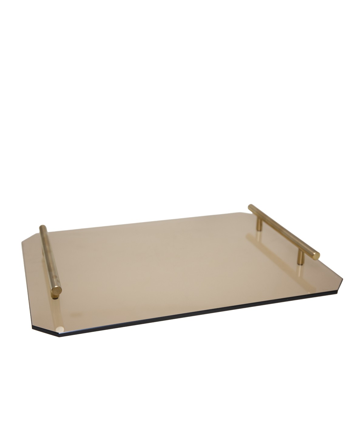 Amber tray with gold handles 40x30x5cm