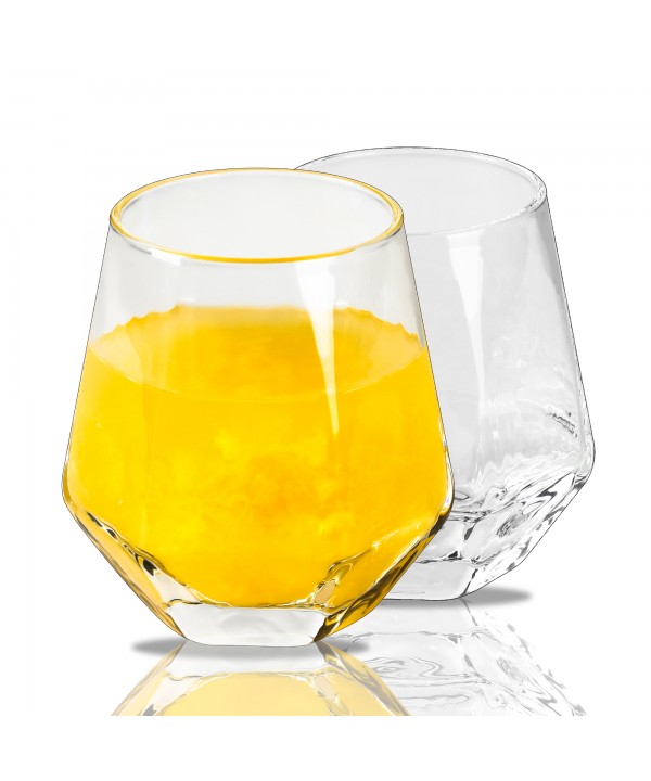 Faceted whiskey glasses - set of 2