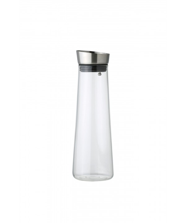 Glass pitcher with metal lid 1.2L