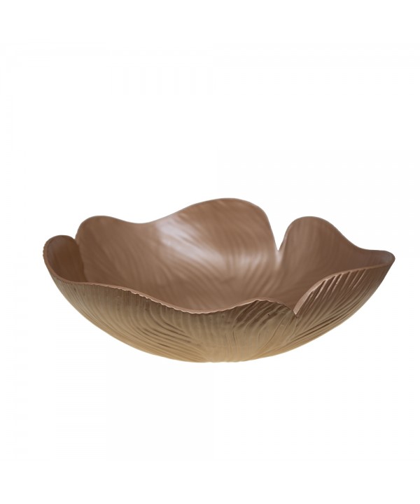 Salad bowl in matt gold ceramic 42x36x17cm