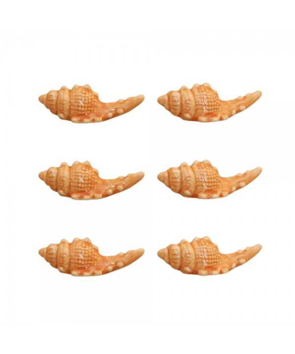 Porcelain shell knife rests - set of 6